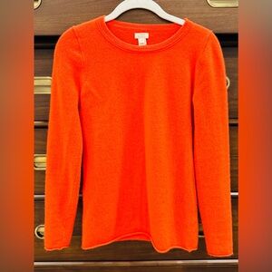 J. Crew Fiery Orange Cashmere Sweater